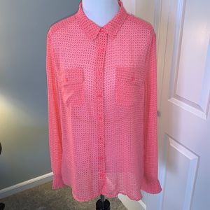 American Eagle Outfitters Button up pink blouse